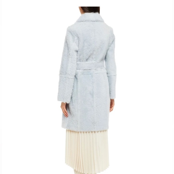 Yves Salomon belted blue shearling fur coat - Picture 4 of 12